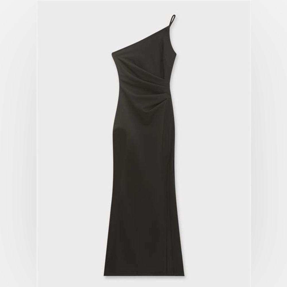 NWT Miss Selfridge Black One-Shoulder Maxi Dress | UK 4 / US 0